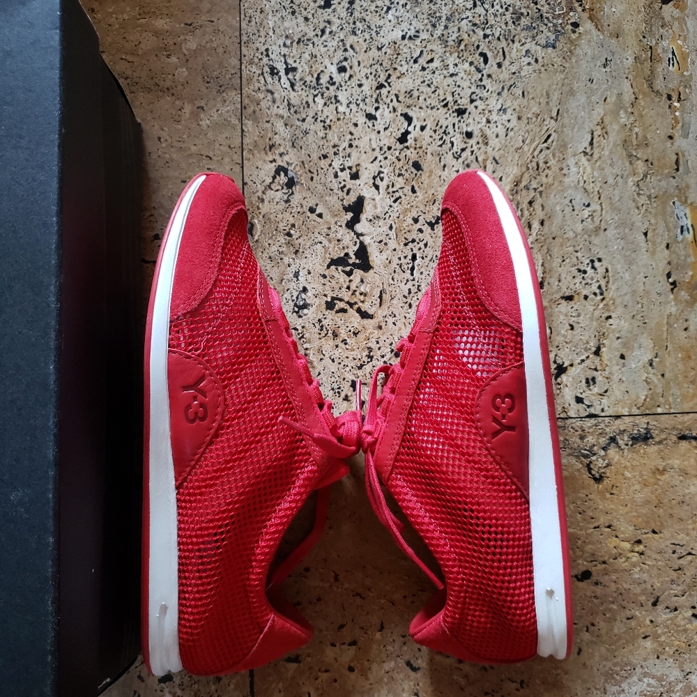 Y-3 Yohji Yamamoto red mesh sneakers